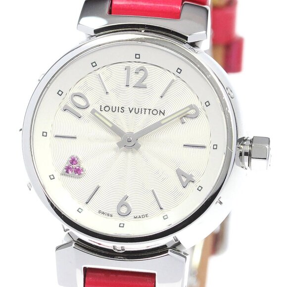 LOUIS VUITTON Tambour Q1218 heart Silver Dial Quartz Ladies Watch - Picture 1 of 6
